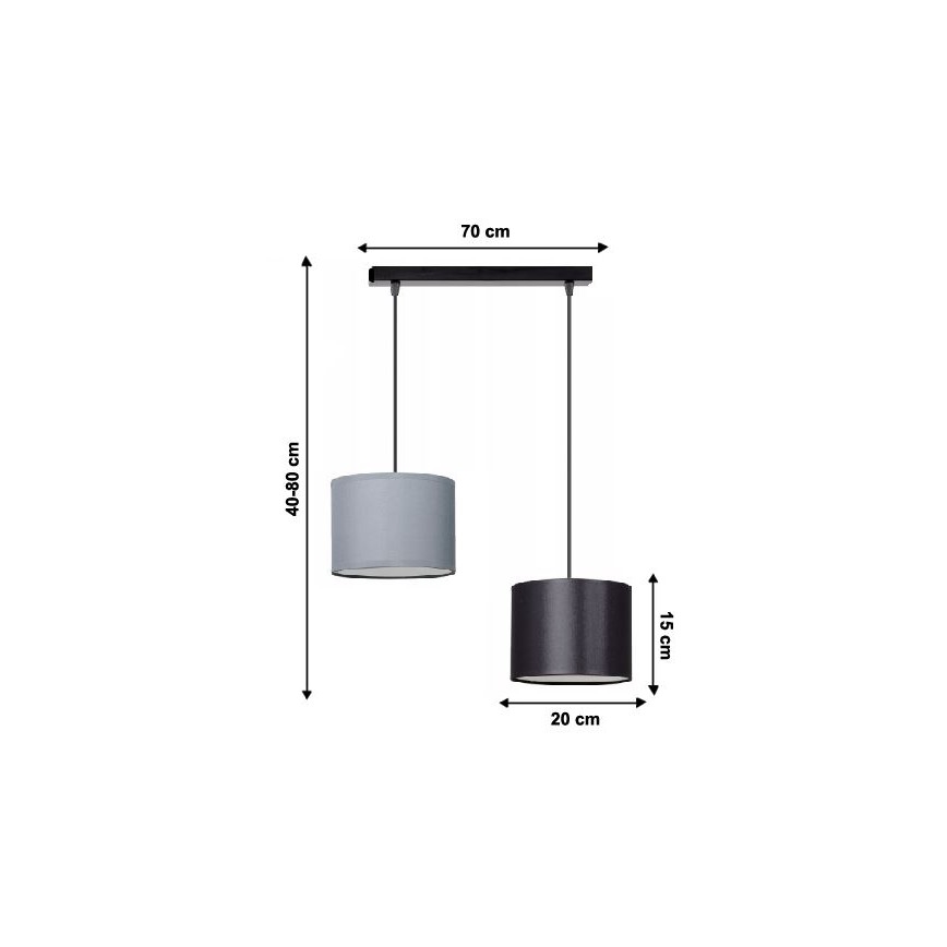 Chandelier on a string TUZ 2xE27/60W/230V
