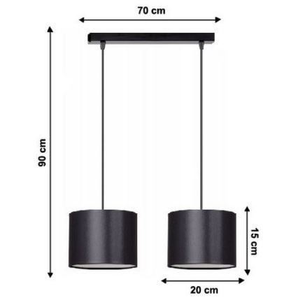 Chandelier on a string TUZ 2xE27/60W/230V