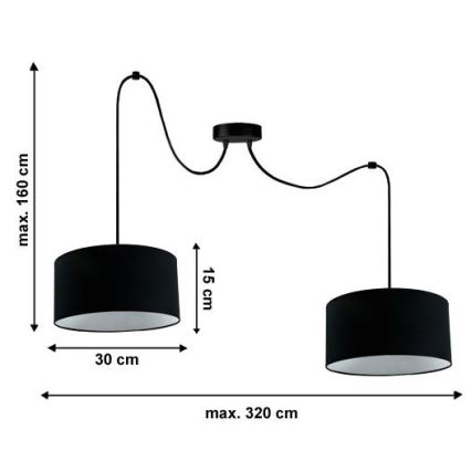 Chandelier on a string TUZ 2xE27/60W/230V spider