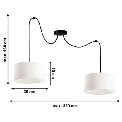 Chandelier on a string TUZ 2xE27/60W/230V spider