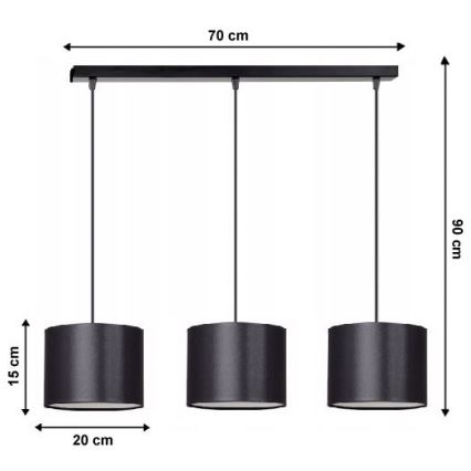 Chandelier on a string TUZ 3xE27/60W/230V