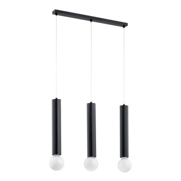 Chandelier on a string TWISTER 3xE27/60W/230V black