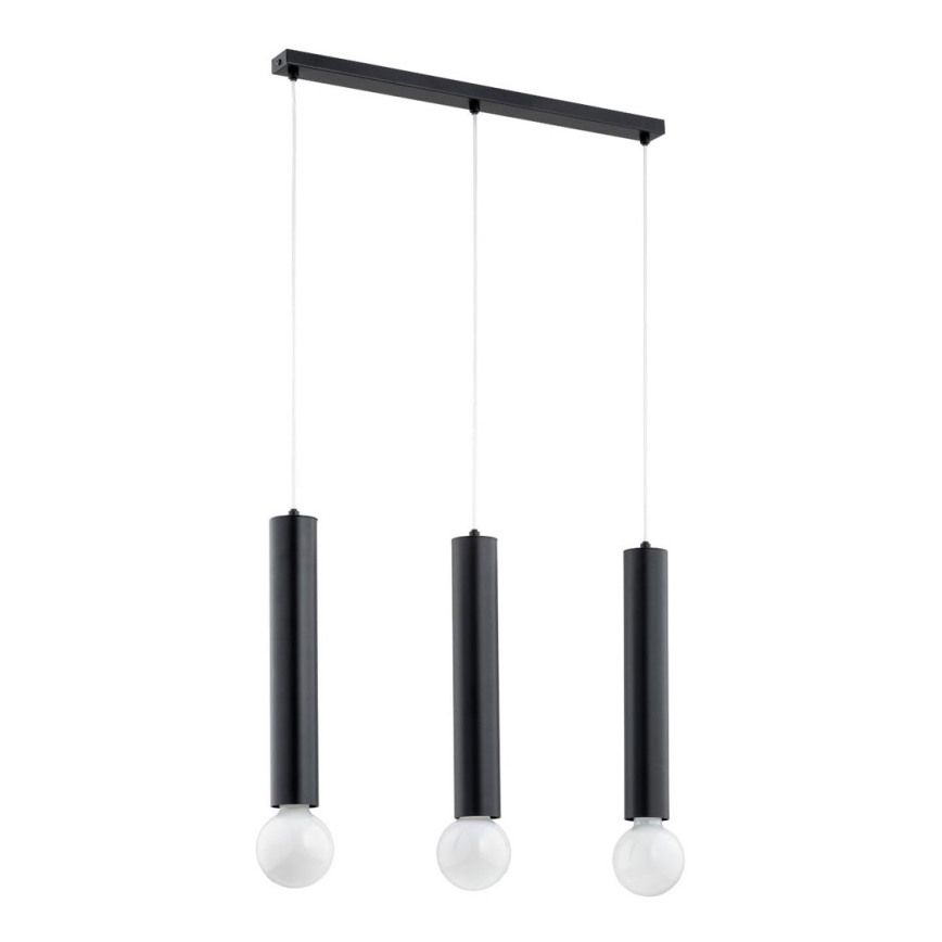 Chandelier on a string TWISTER 3xE27/60W/230V black