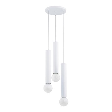 Chandelier on a string TWISTER 3xE27/60W/230V d. 28 cm white