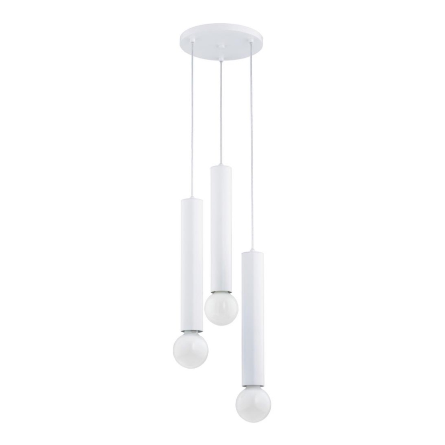 Chandelier on a string TWISTER 3xE27/60W/230V d. 28 cm white