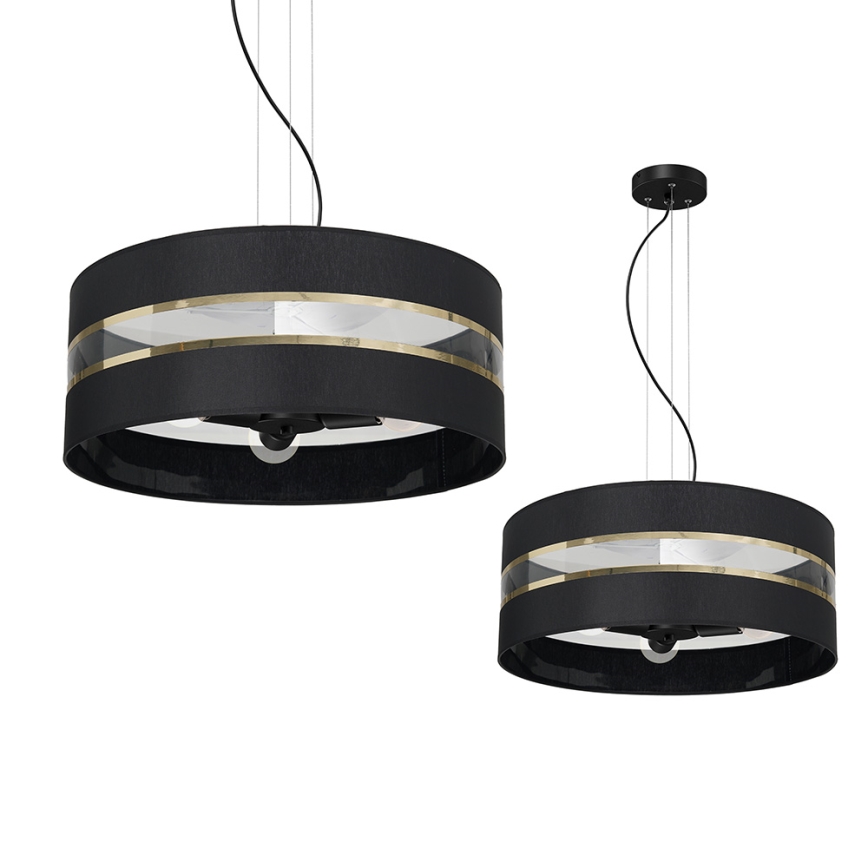Chandelier on a string ULTIMO 3xE27/60W/230V black