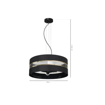 Chandelier on a string ULTIMO 3xE27/60W/230V black
