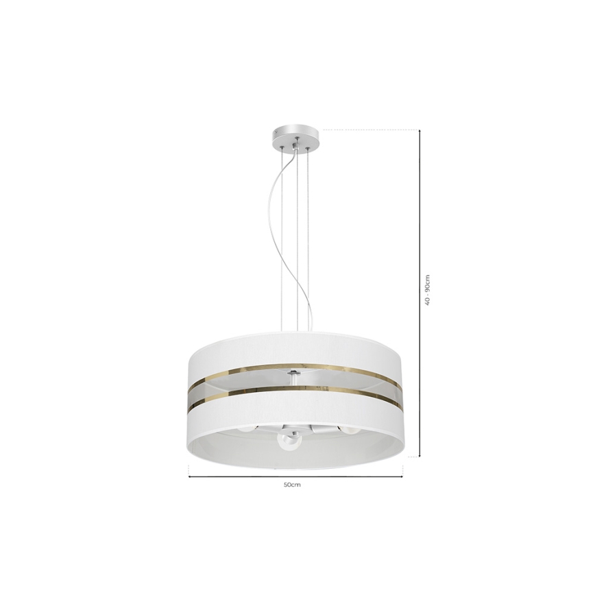 Chandelier on a string ULTIMO 3xE27/60W/230V white