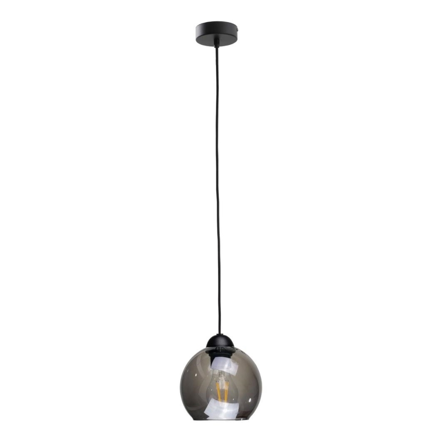 Chandelier on a string UNO 1xE27/60W/230V black/smoky