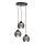 Chandelier on a string UNO 3xE27/60W/230V black/smoky