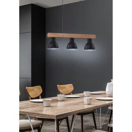 Chandelier on a string VARIO 3xE27/60W/230V Birch