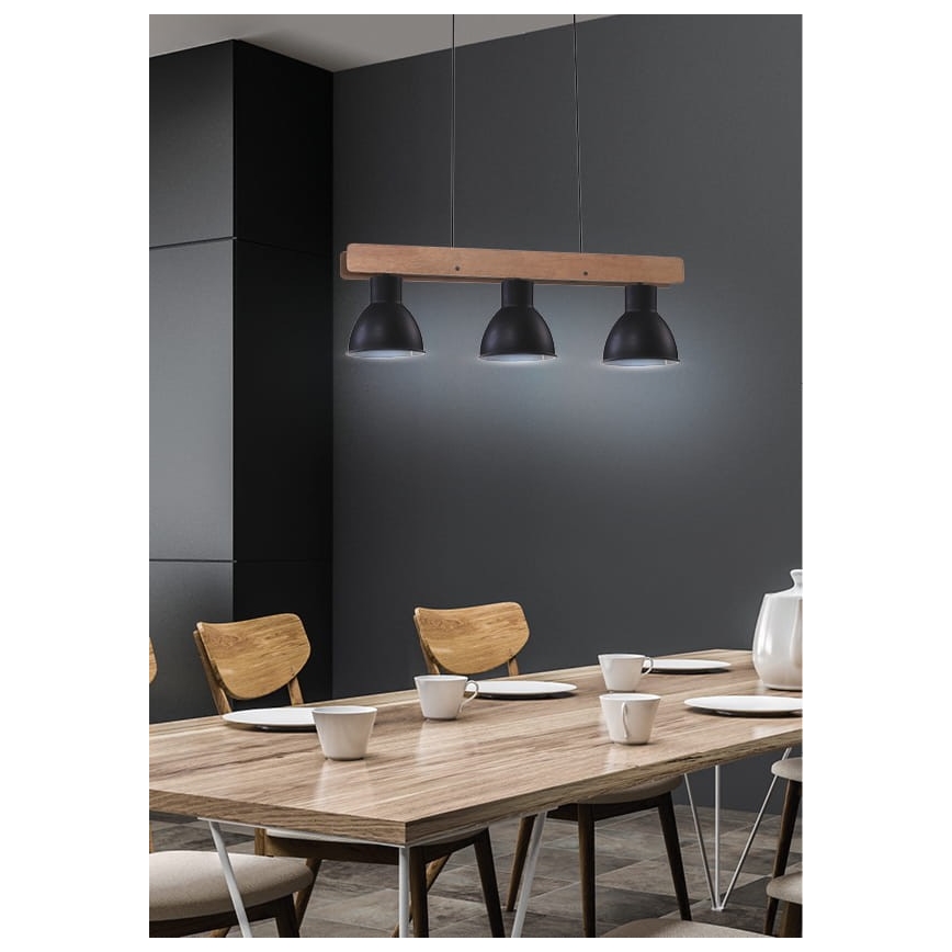 Chandelier on a string VARIO 3xE27/60W/230V Birch