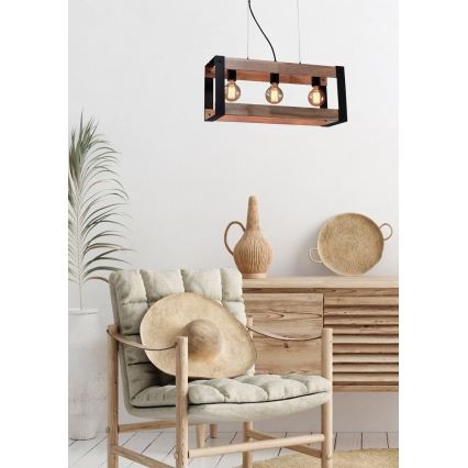 Chandelier on a string VARNA 3xE27/40W/230V oak