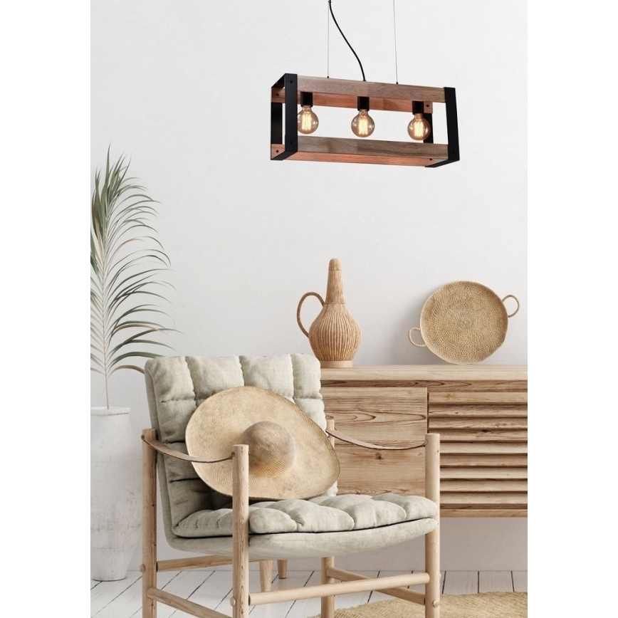 Chandelier on a string VARNA 3xE27/40W/230V oak
