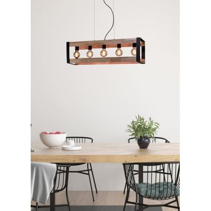 Chandelier on a string VARNA 5xE27/40W/230V oak