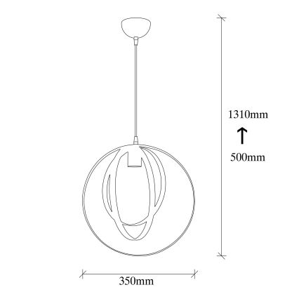 Chandelier on a string VAVEYLA 1xE27/100W/230V