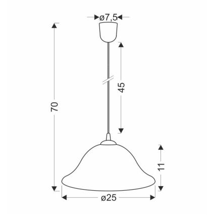 Chandelier on a string VERA 1xE27/60W/230V copper/white
