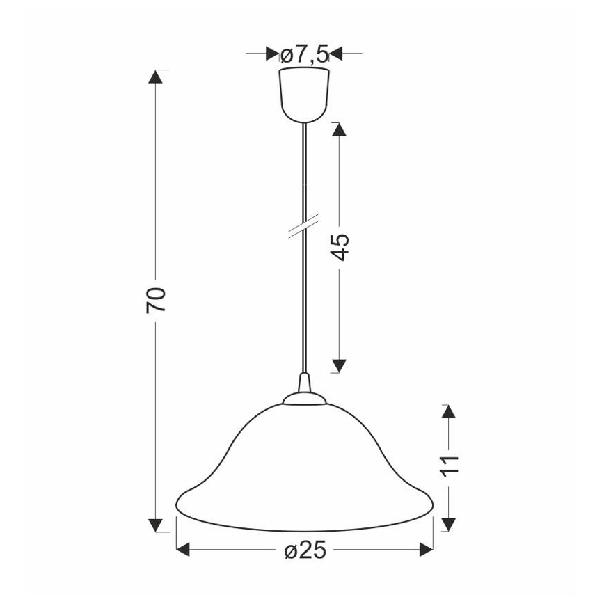 Chandelier on a string VERA 1xE27/60W/230V copper/white