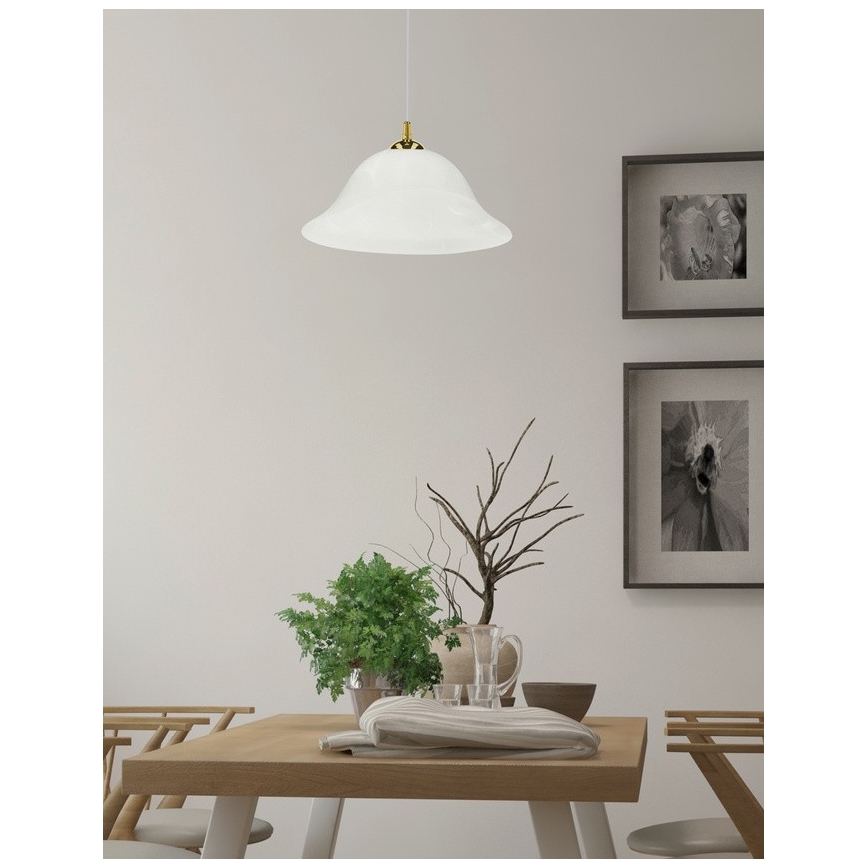 Chandelier on a string VERA 1xE27/60W/230V gold/white