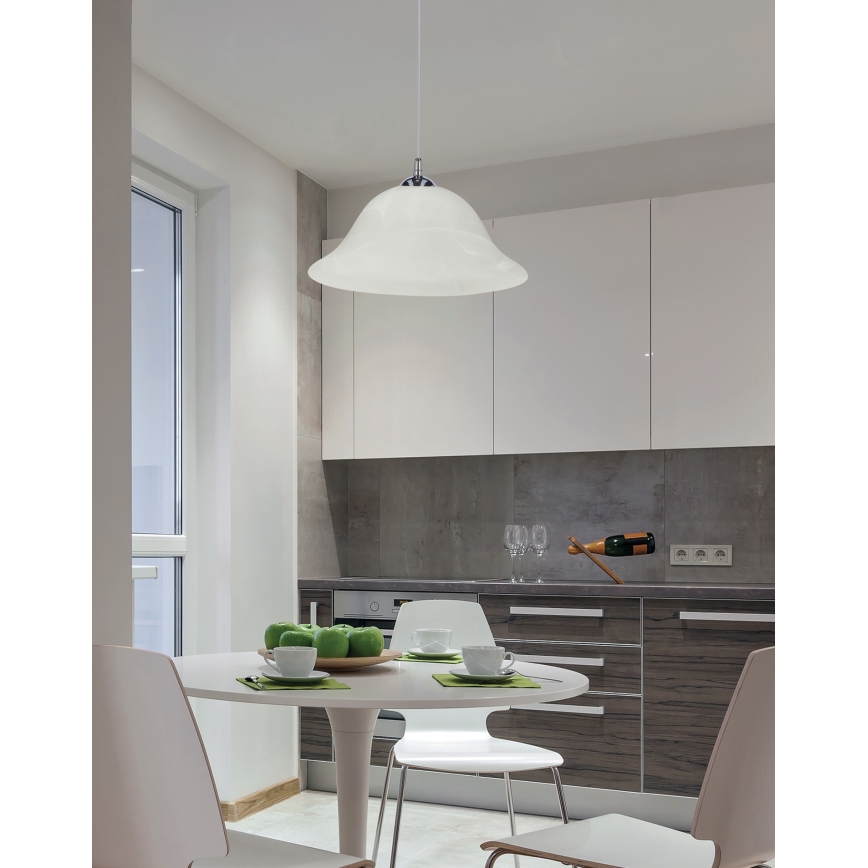 Chandelier on a string VERA 1xE27/60W/230V shiny chrome/white