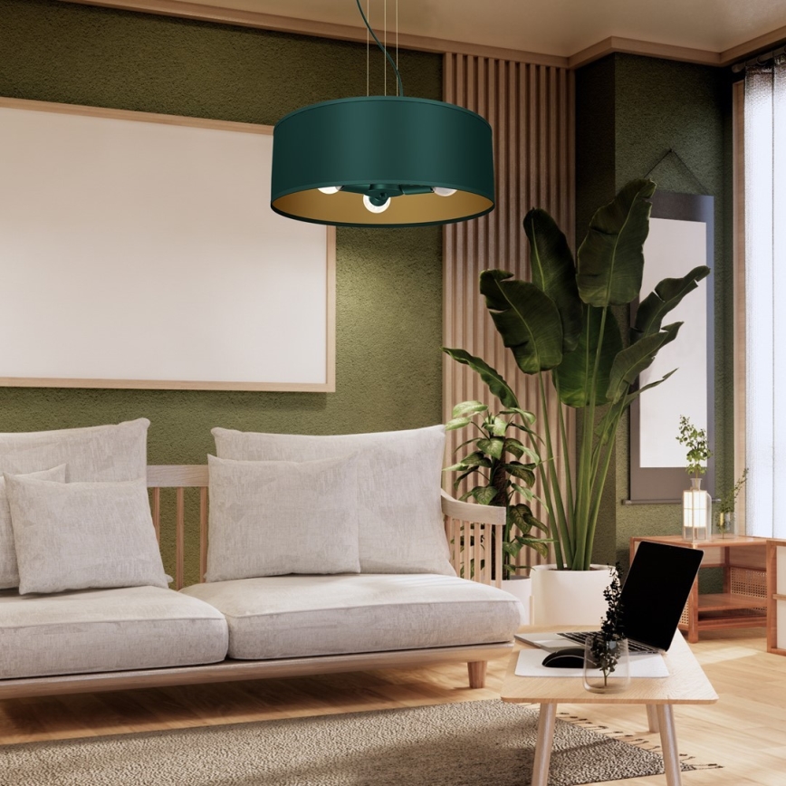 Chandelier on a string VERDE 3xE27/60W/230V green