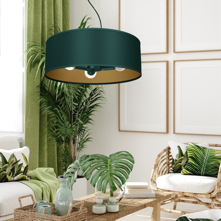 Chandelier on a string VERDE 3xE27/60W/230V green