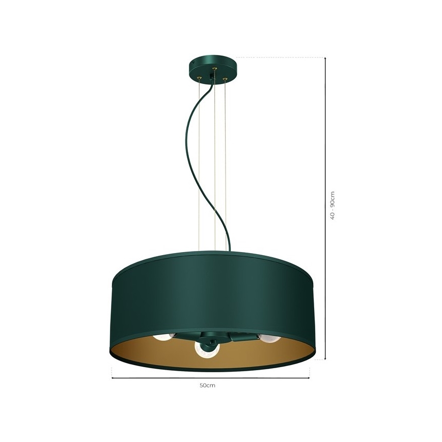 Chandelier on a string VERDE 3xE27/60W/230V green