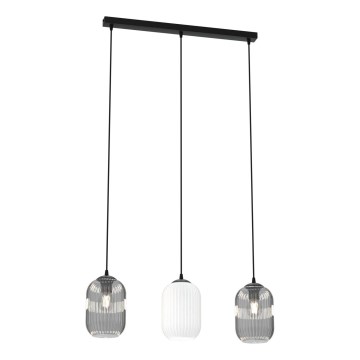 Chandelier on a string VERDI 3xE27/15W/230V black/grey/white