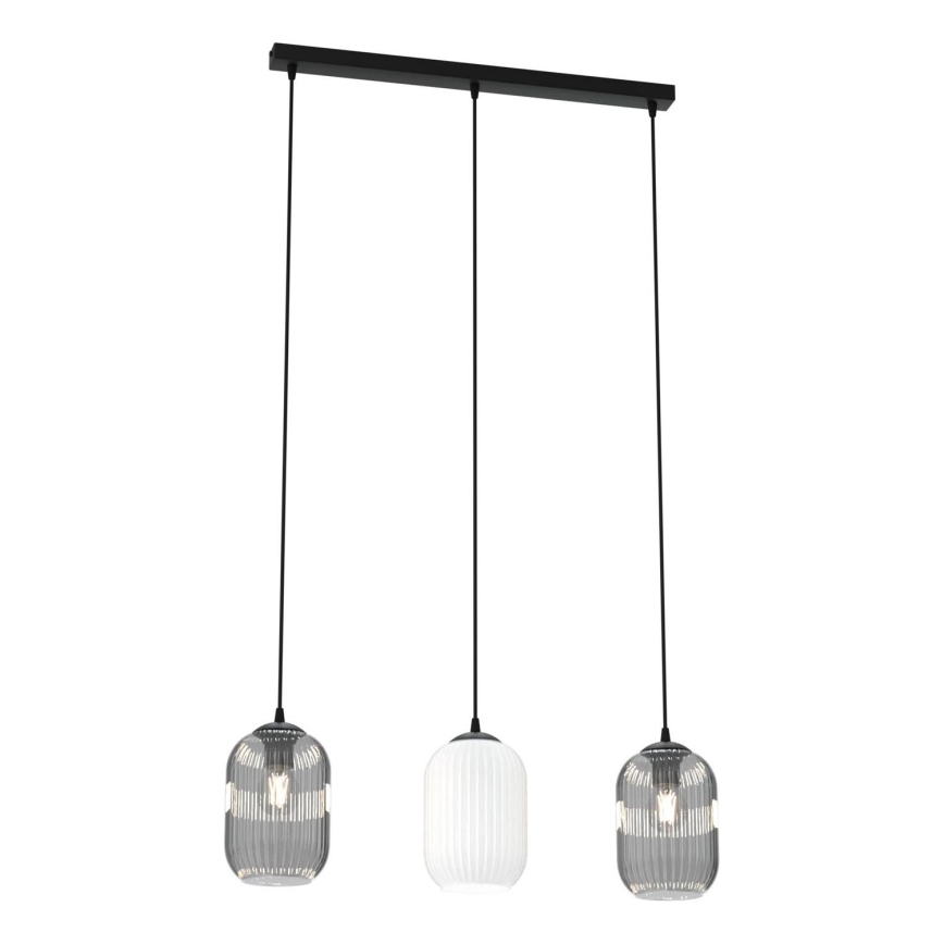 Chandelier on a string VERDI 3xE27/15W/230V black/grey/white