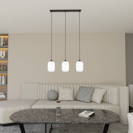 Chandelier on a string VERDI 3xE27/15W/230V black/white