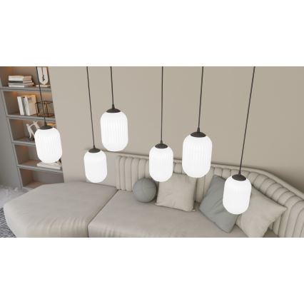 Chandelier on a string VERDI 3xE27/15W/230V black/white