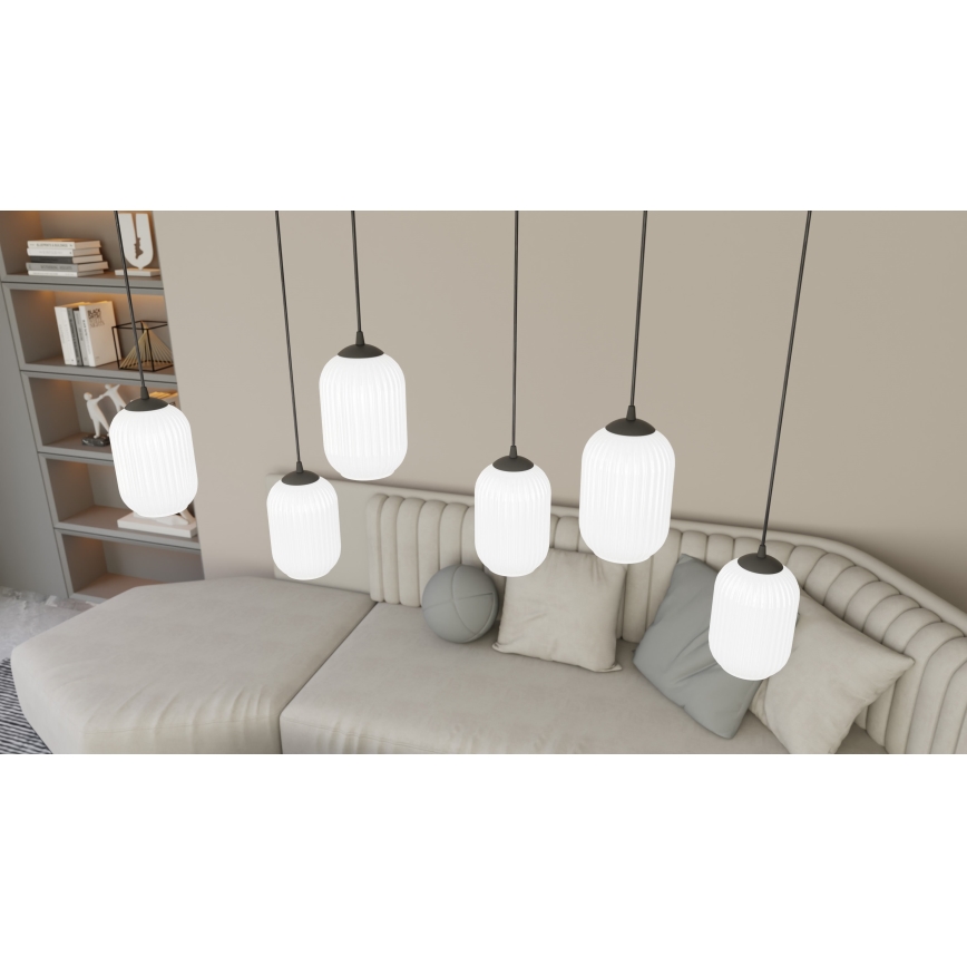 Chandelier on a string VERDI 3xE27/15W/230V black/white