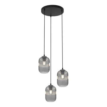 Chandelier on a string VERDI 3xE27/15W/230V d. 30 cm black/grey