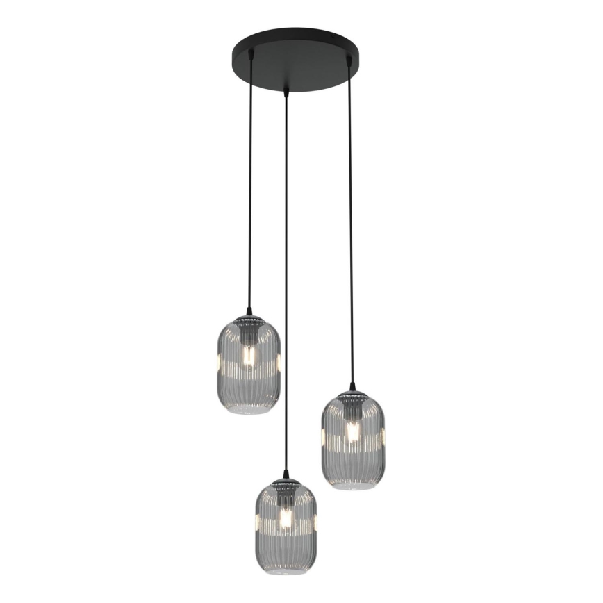 Chandelier on a string VERDI 3xE27/15W/230V d. 30 cm black/grey