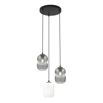 Chandelier on a string VERDI 3xE27/15W/230V d. 30 cm black/grey/white