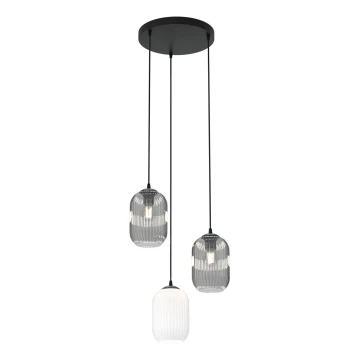 Chandelier on a string VERDI 3xE27/15W/230V d. 30 cm black/grey/white