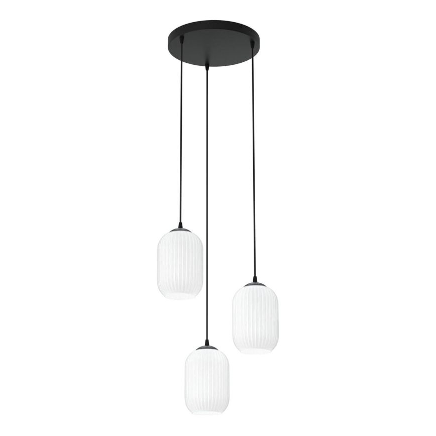Chandelier on a string VERDI 3xE27/15W/230V d. 30 cm black/white