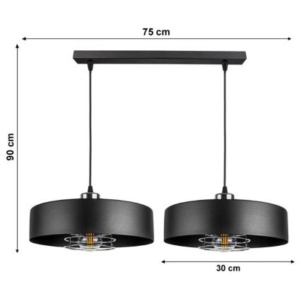 Chandelier on a string VEST 2xE27/60W/230V