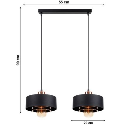 Chandelier on a string VEST 2xE27/60W/230V