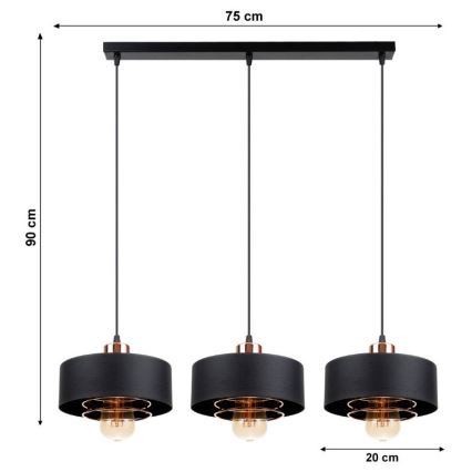 Chandelier on a string VEST 3xE27/60W/230V