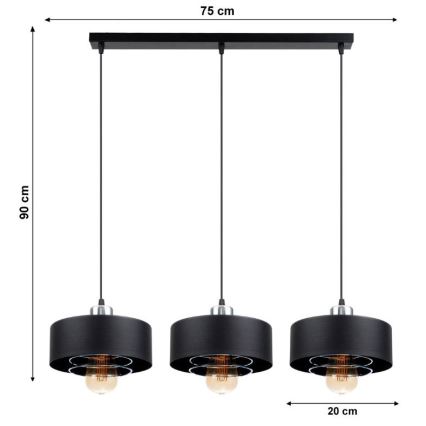 Chandelier on a string VEST 3xE27/60W/230V