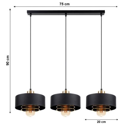 Chandelier on a string VEST 3xE27/60W/230V
