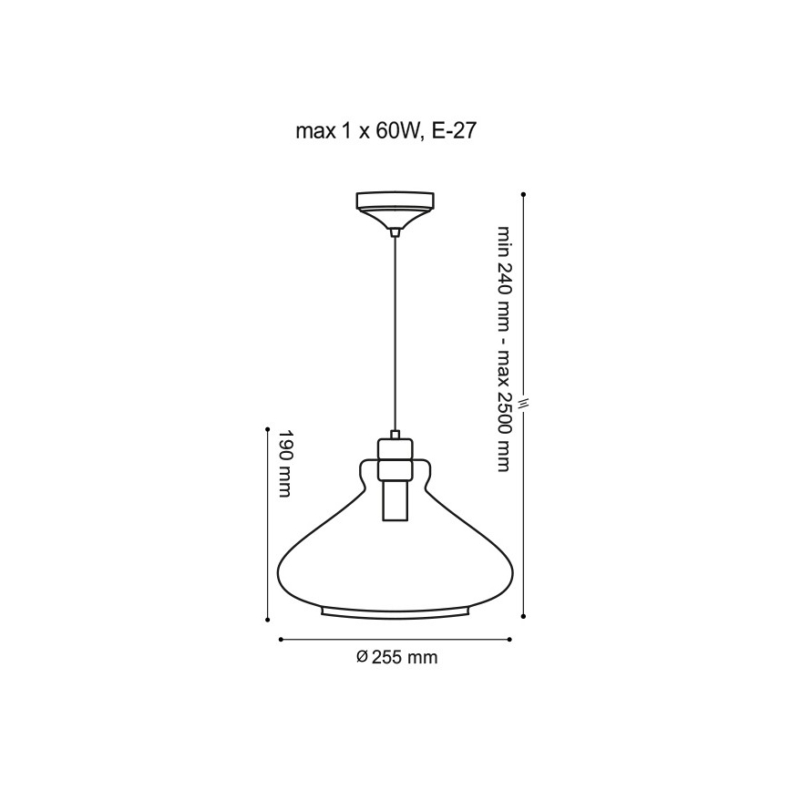 Chandelier on a string VETRO 1xE27/60W/230V