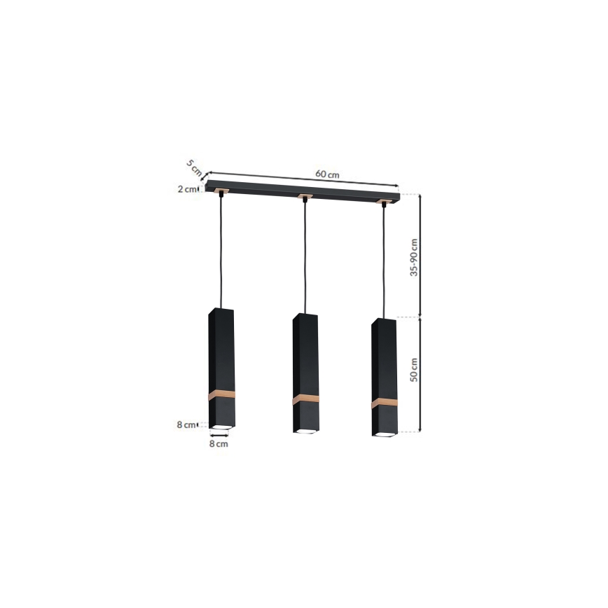 Chandelier on a string VIDAR 3xGU10/25W/230V