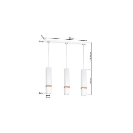 Chandelier on a string VIDAR 3xGU10/25W/230V