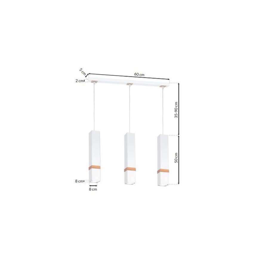 Chandelier on a string VIDAR 3xGU10/25W/230V