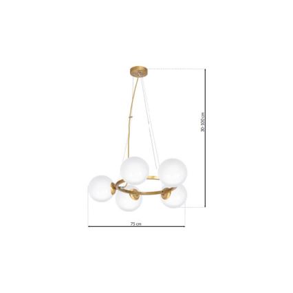 Chandelier on a string VIENNA 5xE14/40W/230V
