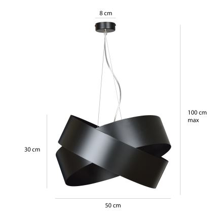 Chandelier on a string VIENO 3xE27/15W/230V black