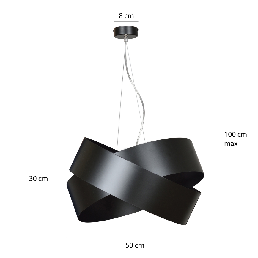 Chandelier on a string VIENO 3xE27/15W/230V black