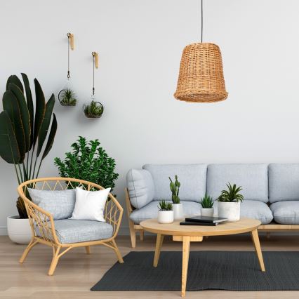Chandelier on a string VIMINI 1xE27/40W/230V rattan